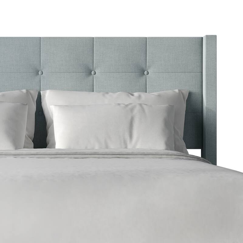 CraftPorch Elegance Wingback Upholstered Linen Bed