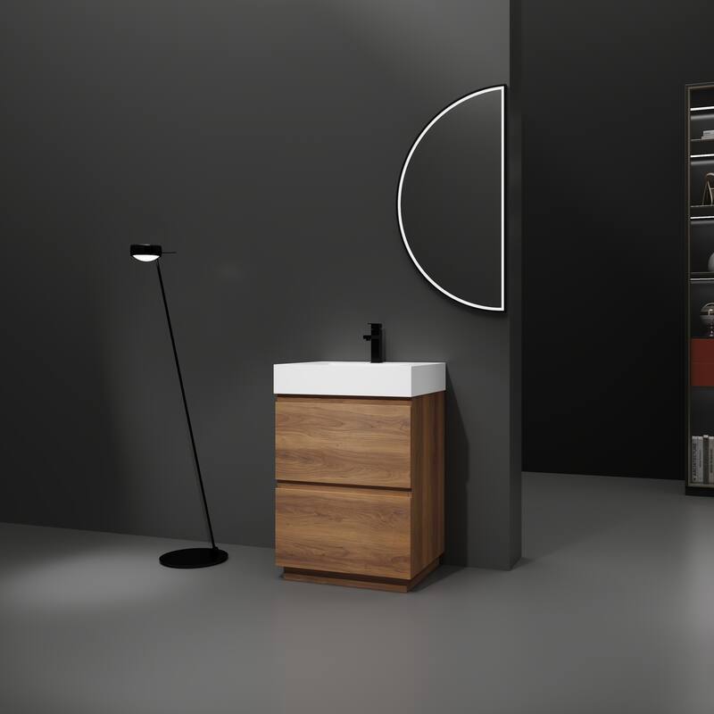 Modern Bathroom Vanities with Undermount Single Sink & 2 Drawer