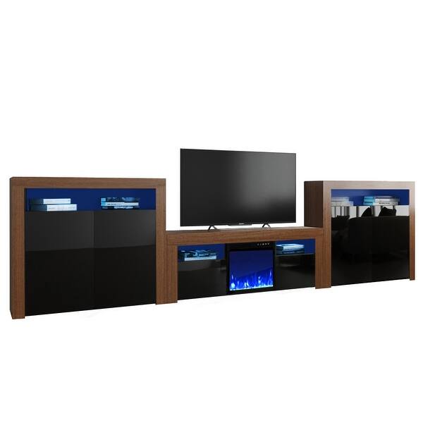 Shop Milano Set 145ef 2d 2d Electric Fireplace Modern Wall Unit