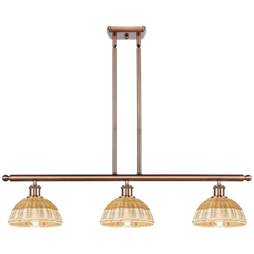 Innovations Lighting Endless Possibilities Ballston - Bristol Natural II - 3 Light 36" Stem Hung Island Light with 8" Shades