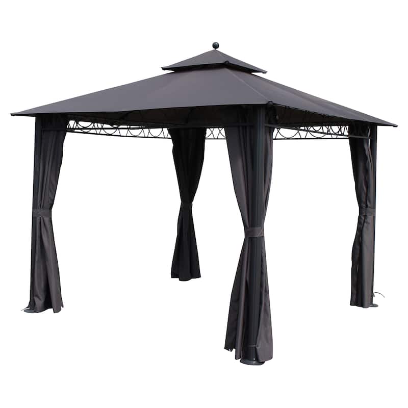 St. Kitts 10-foot Double-vented Canopy Gazebo - Grey