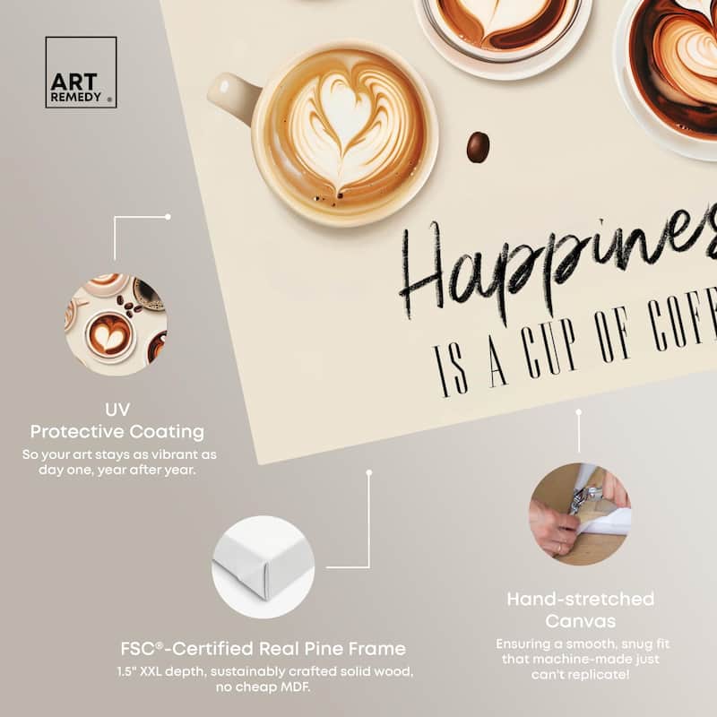 68945 Coffee Cup Collection Canvas by Art Remedy, Gallery Wrapped