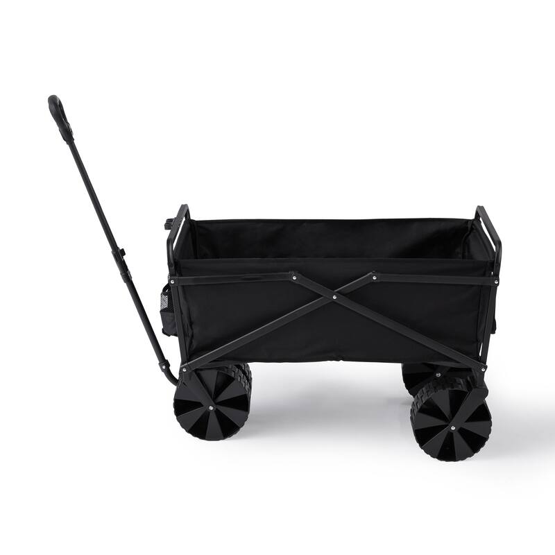 Seina 150lb Capacity Collapsible Steel Frame Outdoor Utility Wagon Cart, Gray - 15.84