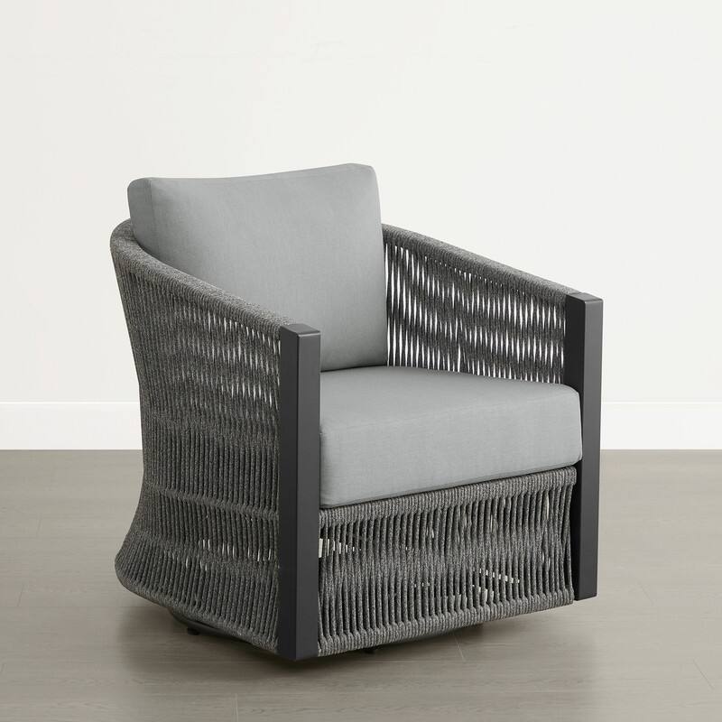Carlos Modern Swivel Accent Chair with Handwoven Rope For Living Room