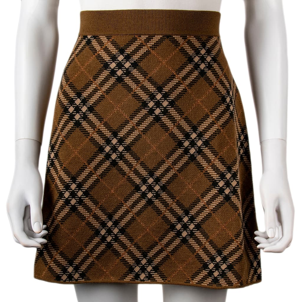 Burberry Check Wool Mini Skirt