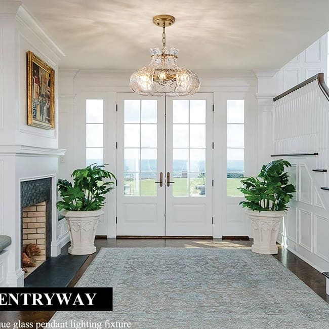 6-light hanging light gold hallway light glass, metal entryway light