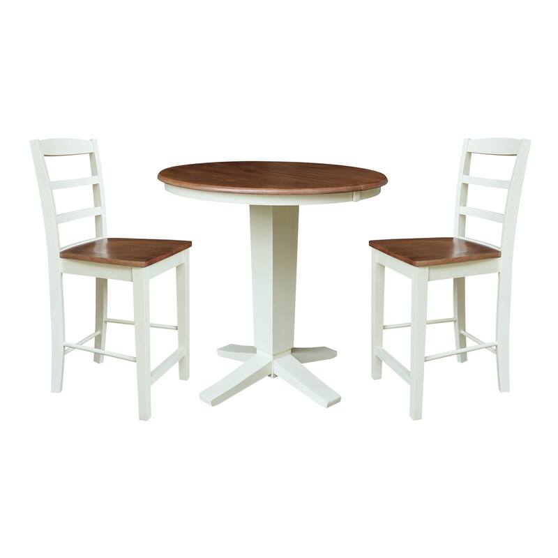 36" Round Extension Table with Counter Height Stools - 3-Piece