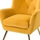preview thumbnail 95 of 141, Eusebio Tufted Velvet Accent Chair with Wingback, Arms, and Metal Gold Legs for Living Room or Bedroom by HULALA HOME