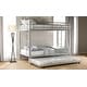 preview thumbnail 22 of 43, Twin over Twin Bunk Bed w/2 Side Ladder, Trundle and Guardrail, Modern Style Bunk Beds w/Slats, No Box Spring Required for Kids