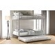 preview thumbnail 4 of 13, Twin over Twin Bunk Bed with Trundle and Two Ladders, Easy Assembly, Silver