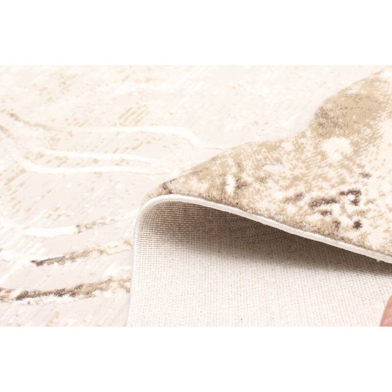 ECARPETGALLERY Machine Made Echo Tan Area Rug