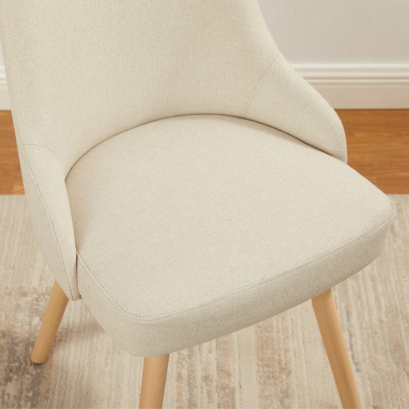 Art Leon Set of 2 Minimalist Dining Chair with Classic Wood Legs