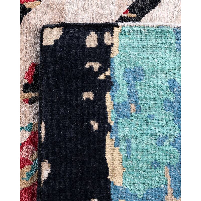 Modern One-of-a-Kind Hand-Knotted Area Rug - Brown, 8' 0" x 9' 10" - 8' 0" x 9' 10"