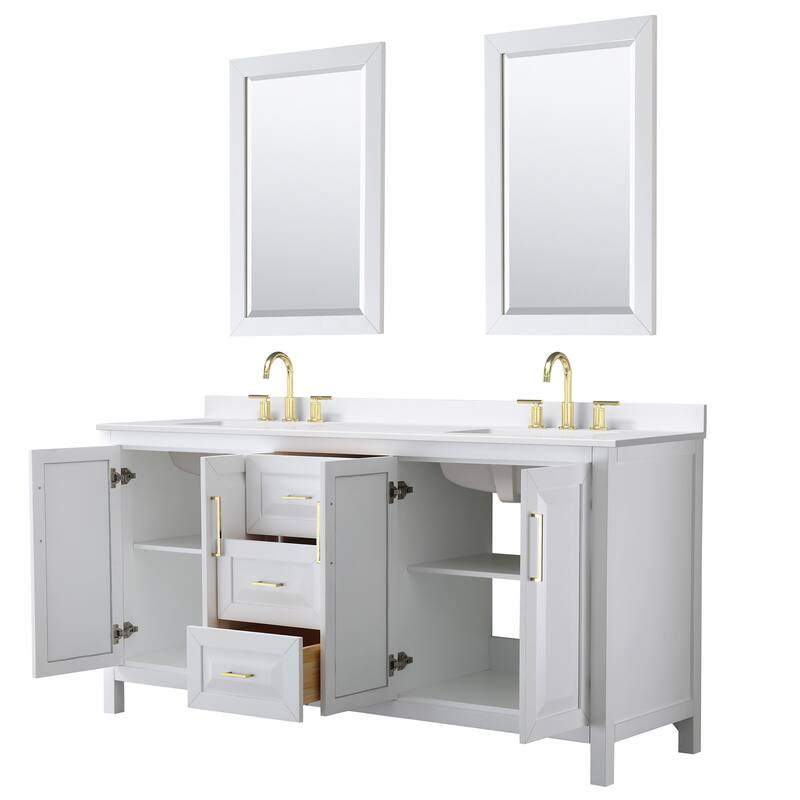 Wyndham Collection WCV252572D-QTZ-US3M24 Daria 72" Free Standing