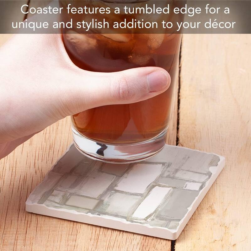 Absorbent Stone Tumbled Tile Coasters, Foggy Morning, Set of 4