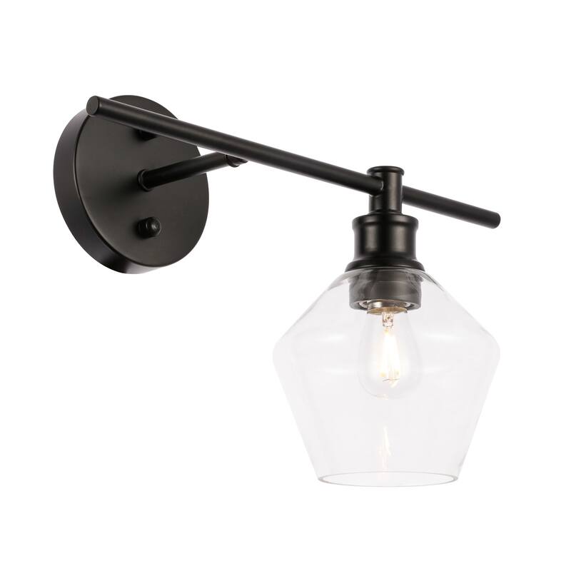 Gerald 1-Light Glass Right Wall sconce - 14.7/10.2 - 14.7/10.2