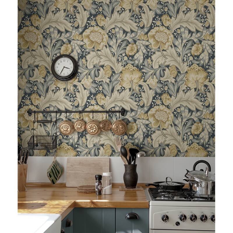 NextWall Acanthus Garden Floral Peel and Stick Wallpaper