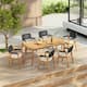 Option Black Rope Chair+Teak Finish Table