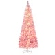 HOMCOM Slim Flocked Christmas Tree with Lights - On Sale - Bed Bath ...