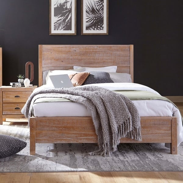 Grain Wood Furniture Montauk Solid Wood King Panel Bed Bed Bath