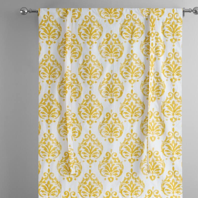 Exclusive Fabrics Sandlewood Gold Printed Cotton Tie-Up Window Shade (1 Panel) - 46 X 63