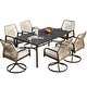 preview thumbnail 9 of 24, Outdoor Dining Set, Swivel Rattan Chairs w Thick Removable Cushion, Dining Table w Umbrella Hole, Patio Furniture Set