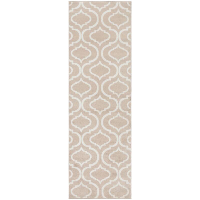 Nourison Jubilant Moroccan Trellis Area Rug - 2' 3" x 7' 3" - Beige