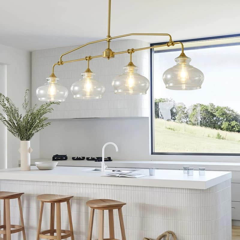 Farmhouse Modern Chandelier with Glass Shades Schoolhouse Chandeliers