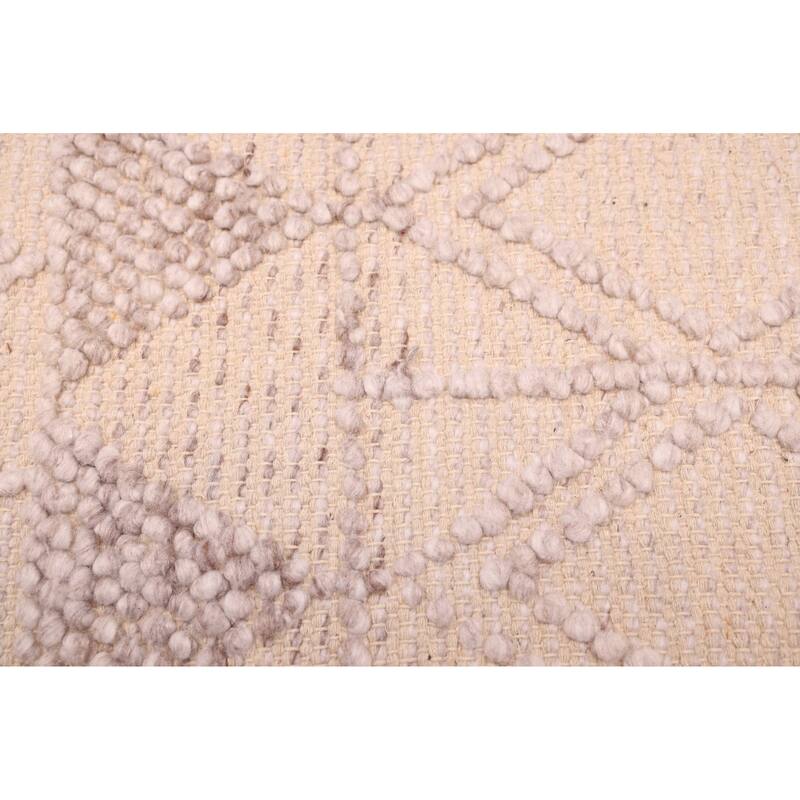 ECARPETGALLERY Braid weave Sienna Beige Wool Rug - 5'0 x 7'6