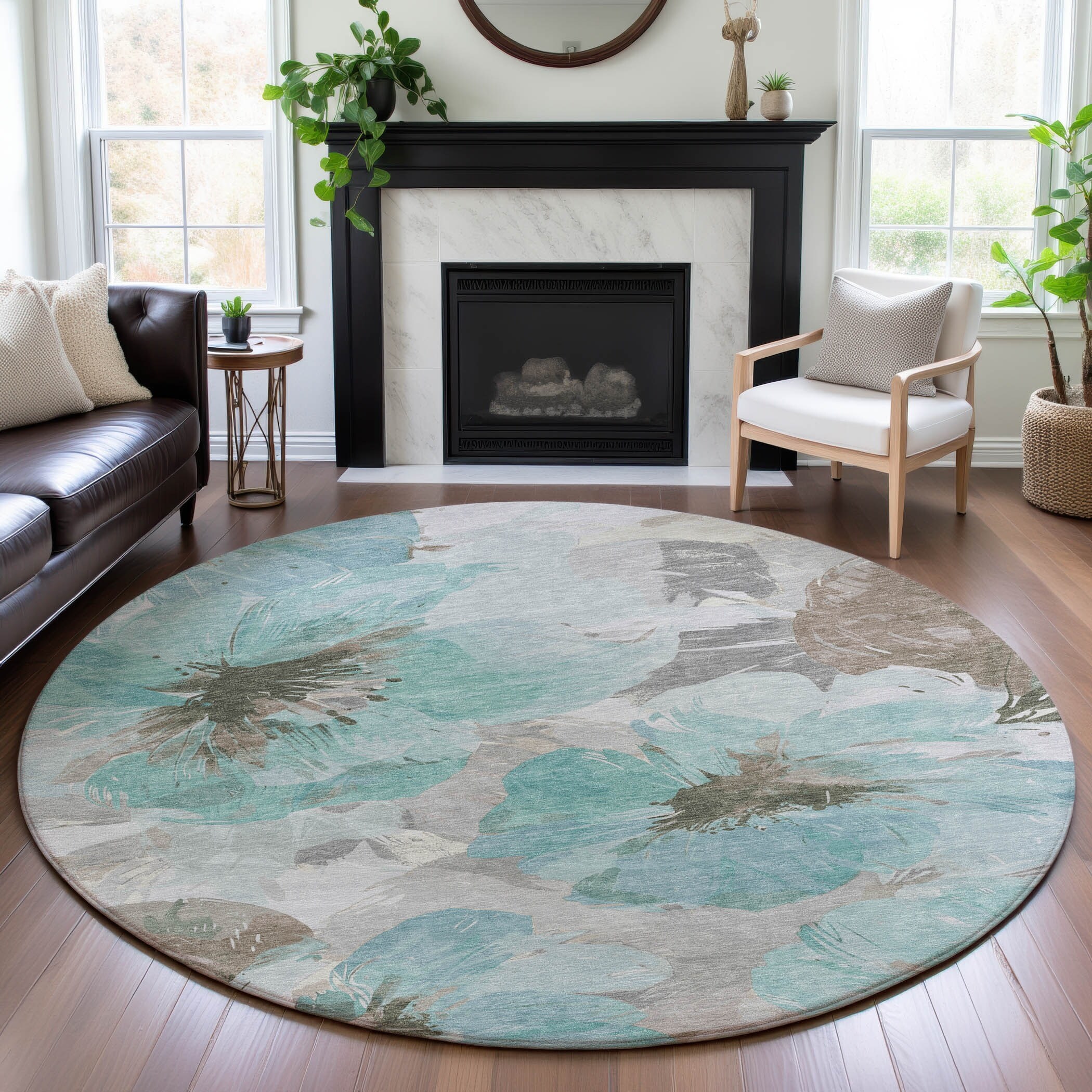 Premium Washable Super Soft Contemporary Floral Mayfield Rug