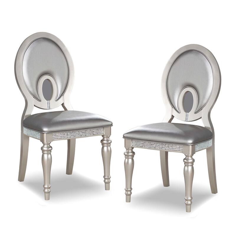 Koie Glam Silver 2-piece Dining Chairs by Furniture of America