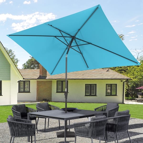 10x6.5ft patio umbrella Rectangular Solar Light Bulb Tilt 6-Rib which can be mounted with the bulb facing up or down depending on your needs ACEGOSES 10 x 6.5ft Outdoor