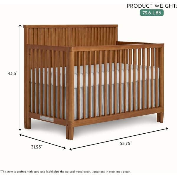 Evolur Flynn 5-in-1 Convertible Full-Size Crib - Sedona