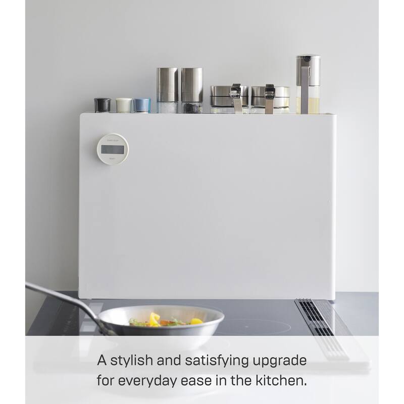 Yamazaki Home Sliding Drawer Seasoning Rack, Steel - L 36.61 x W 4.92 x H 14.45 inches