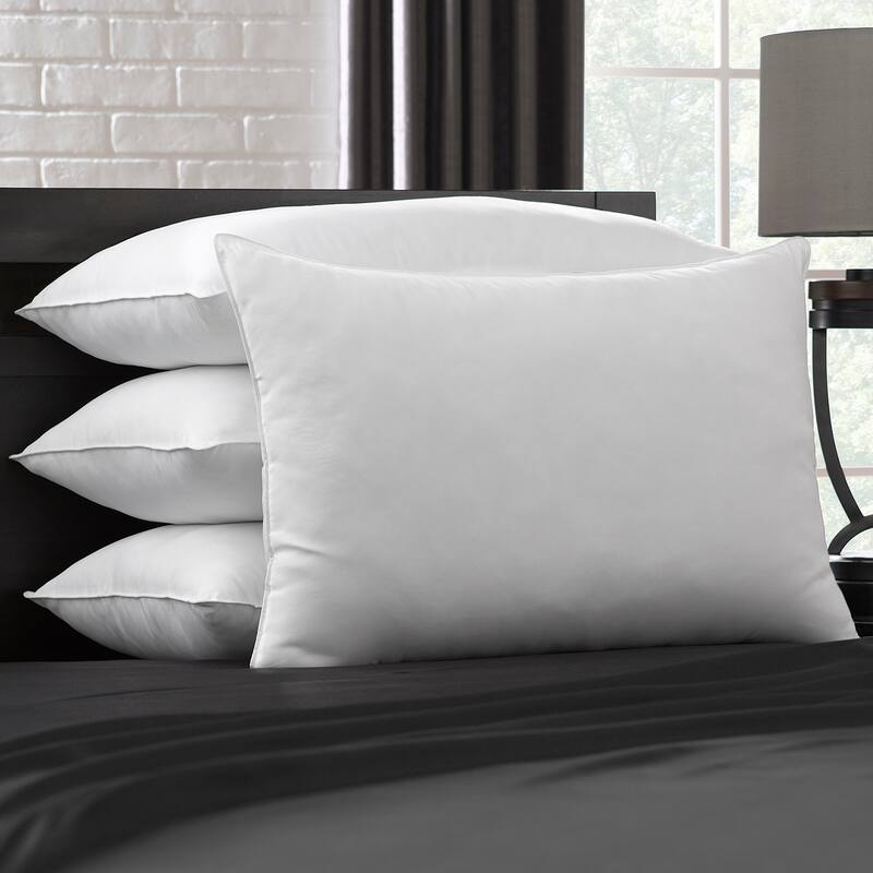 Overstuffed Gel Filled 100% Cotton Dobby-Box Shell Side/Back Sleeper Pillow, Set of 4