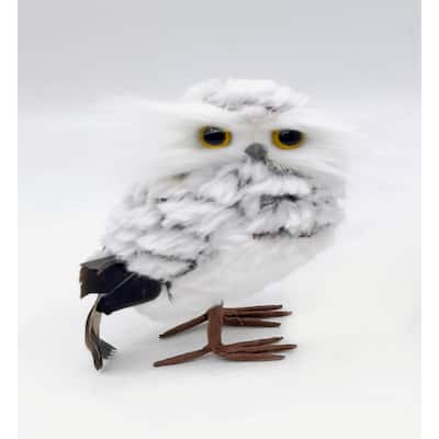 6" Spotted Tabletop Snow Owl, Set of 3