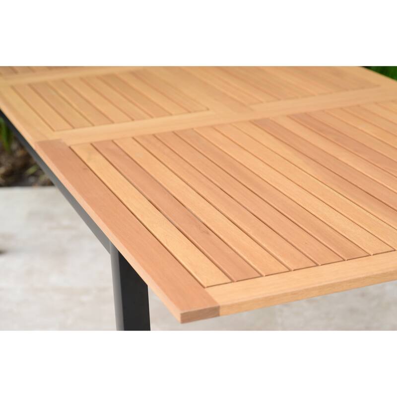 LifestyleGarden 9pc FSC Certified Wood Outdoor Patio Extendable Dining Set