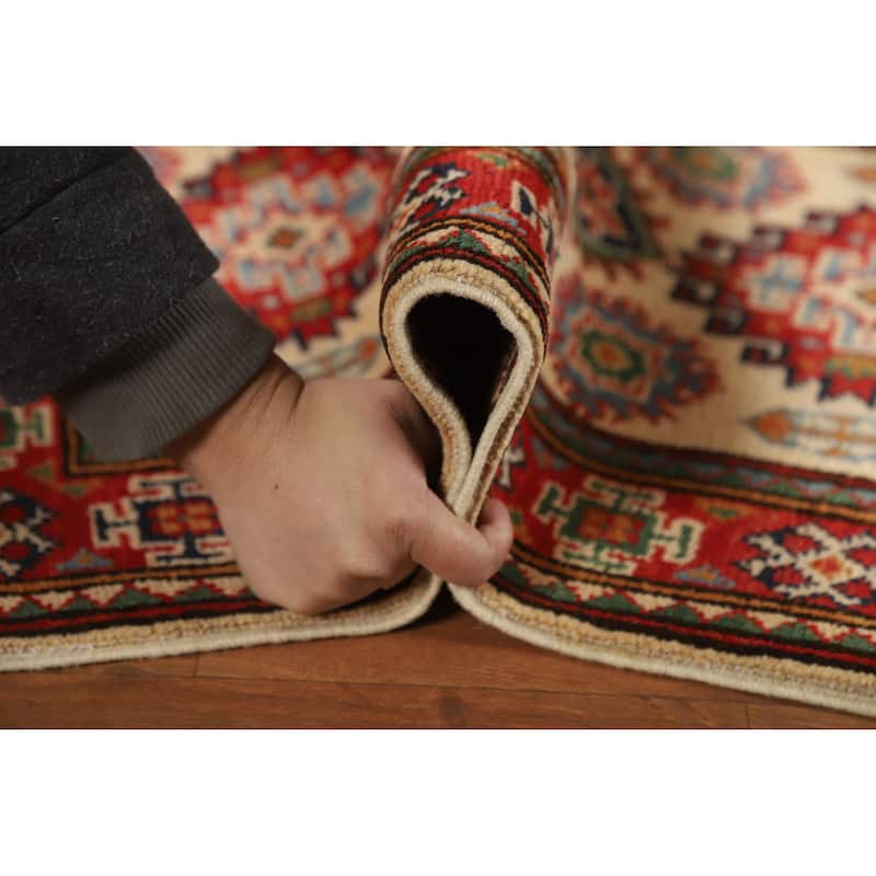 Kazak Oriental Rug Hand-Knotted Wool Carpet - 2'0"x 3'0"