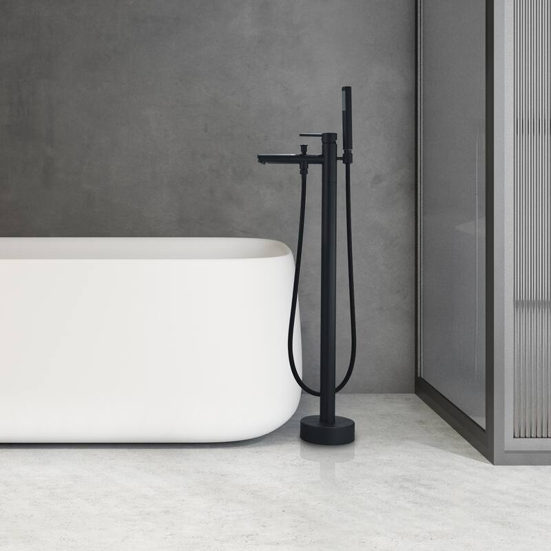 Altair Larod Single Lever Handle Freestanding Floor Mounted Tub Filler with Handshower