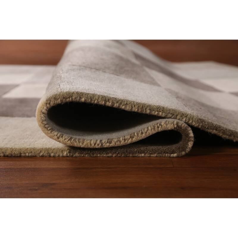 Checkered Gabbeh Indian Area Rug Handmade Wool Carpet - 5'3" x 7'7"