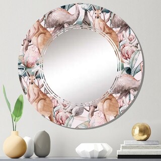 Designart 'Kangaroos And Koalas' Printed Traditional Wall Mirror - Bed ...