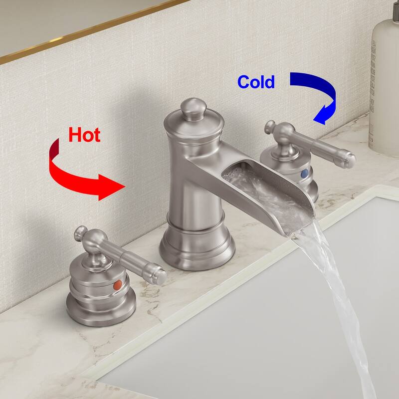 Topcraft Two Handle Waterfall Bathroom Faucet with Pop-Up Drainer