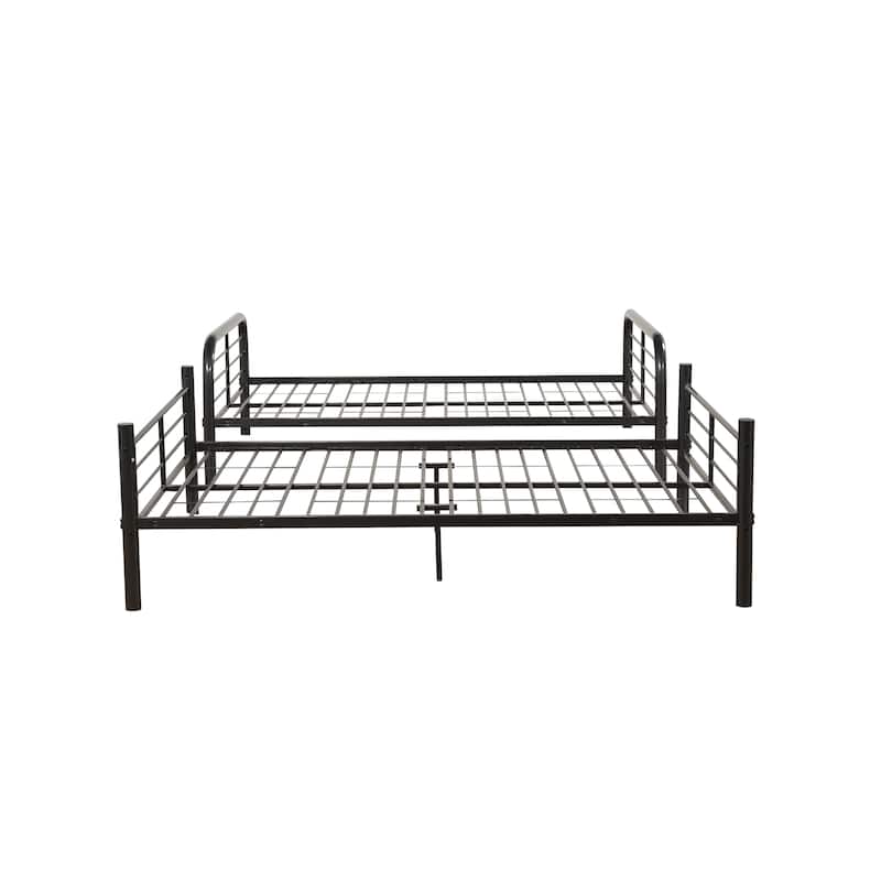 Full over Full Metal Bunk Bed with Reversible Ladder