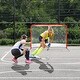 preview thumbnail 11 of 9, White Street Hockey Net with Orange Steel Frame Perfect for Indoor and Outdoor