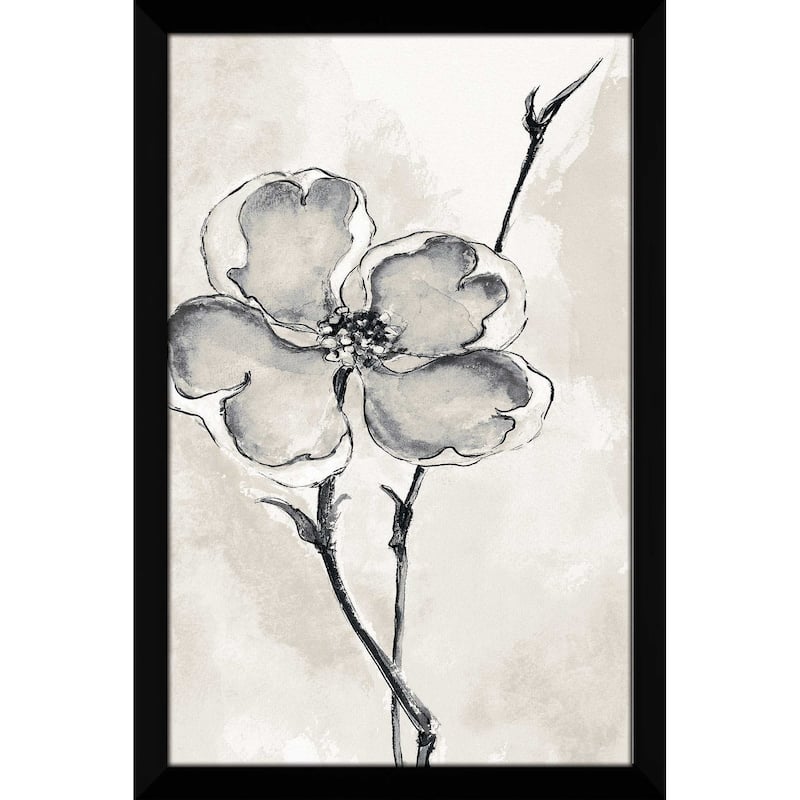 "Solitary Dogwood II Taupe (Vertical)" Print on Acrylic
