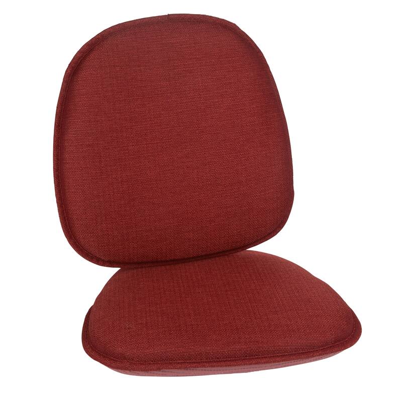 Klear Vu Gripper Non-Slip Mid Century Modern Shell Dining Chair Upholstered Cushion - Flame - Set of 2