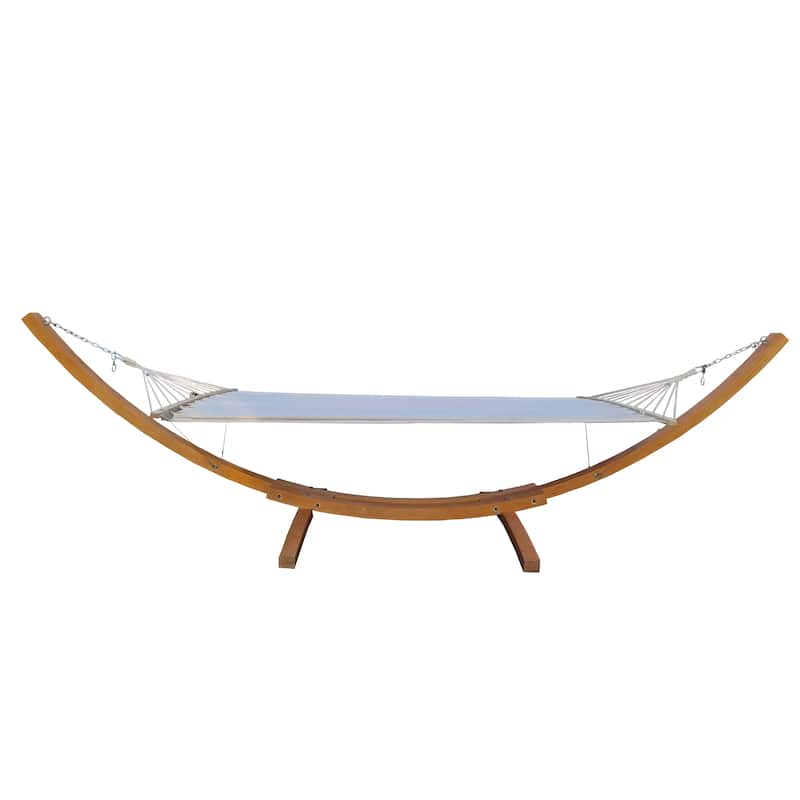 Canvas Hammock with Stand - Indoor/Outdoor 1-Person Hanging Bed, 350lb Capacity