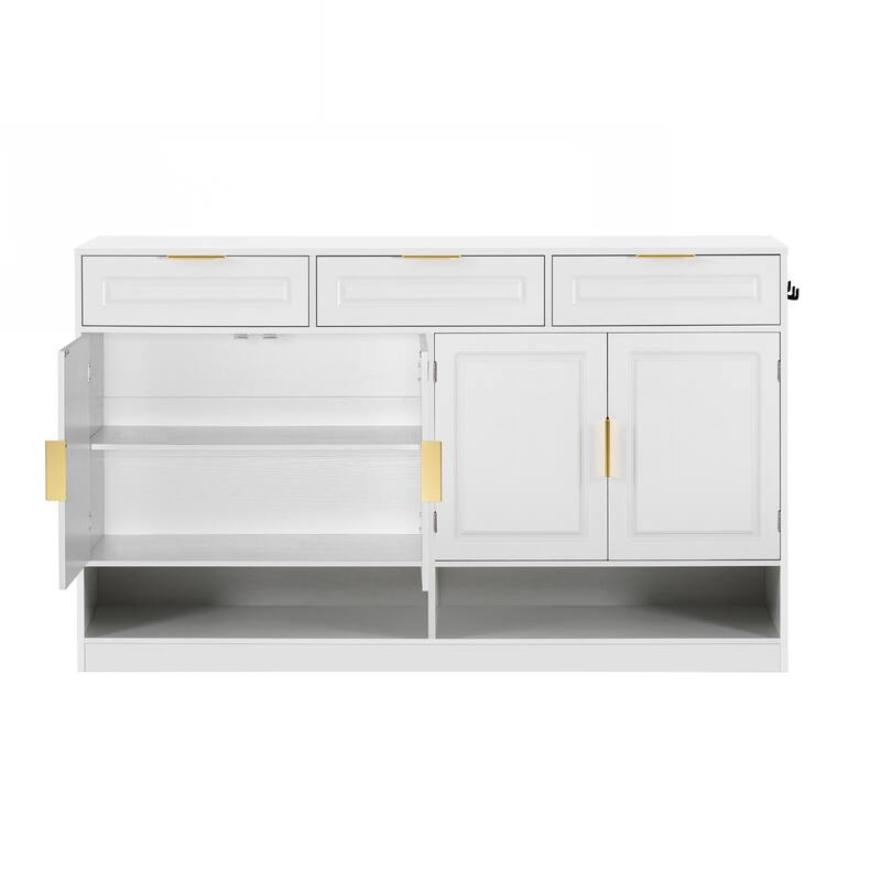 Farmhouse Sideboard with 3 Drawers & 4 Doors