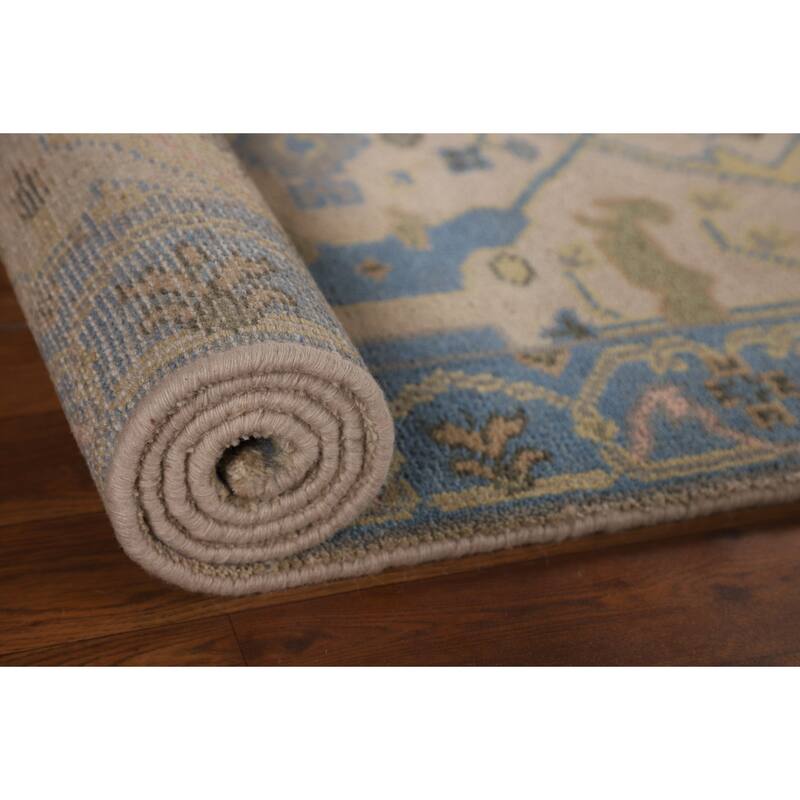 Oushak Oriental Runner Rug Hand-Knotted Wool Carpet - 2'7"x 7'10"