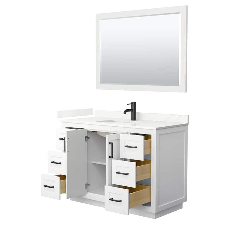 Miranda 48-inch Single Vanity, Quartz Top, 46-inch Mirror
